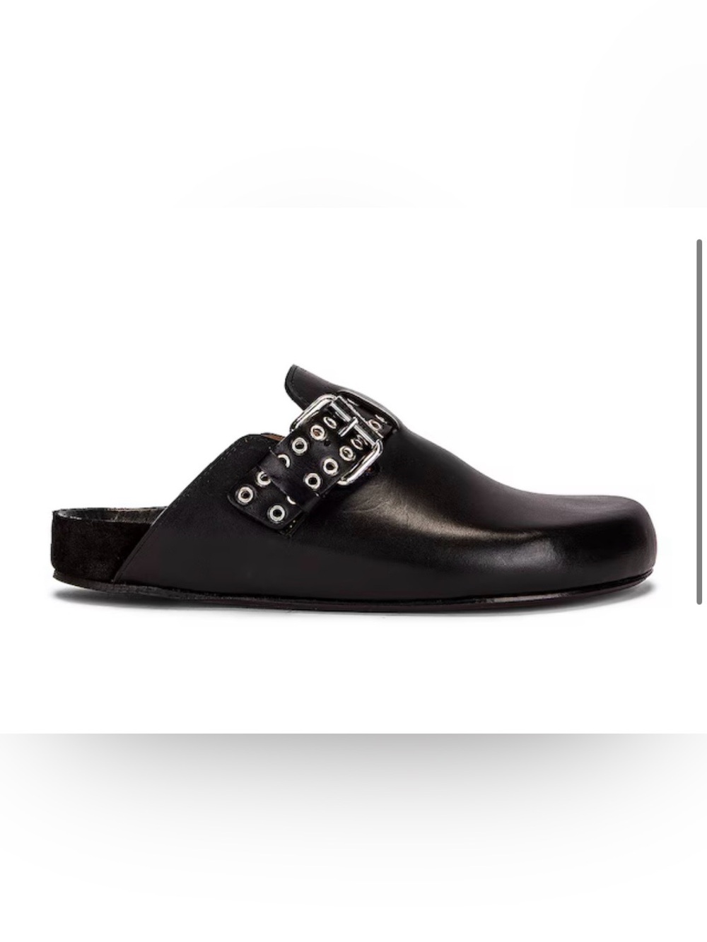 ISABEL MARANT Mirvin Clog Black Silver Leather EU Size 36